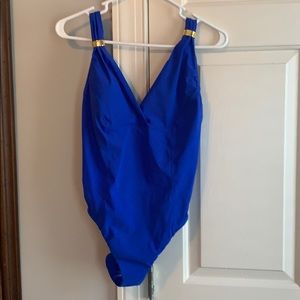 Amoressa swimwear suit royal blue size 10